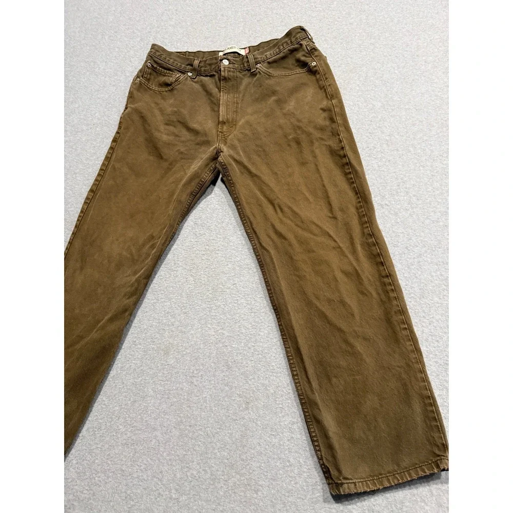 Levis 550 Relaxed Fit Brown Denim Jeans Mens 36x30 Cotton Tapered Leg 00550-0549